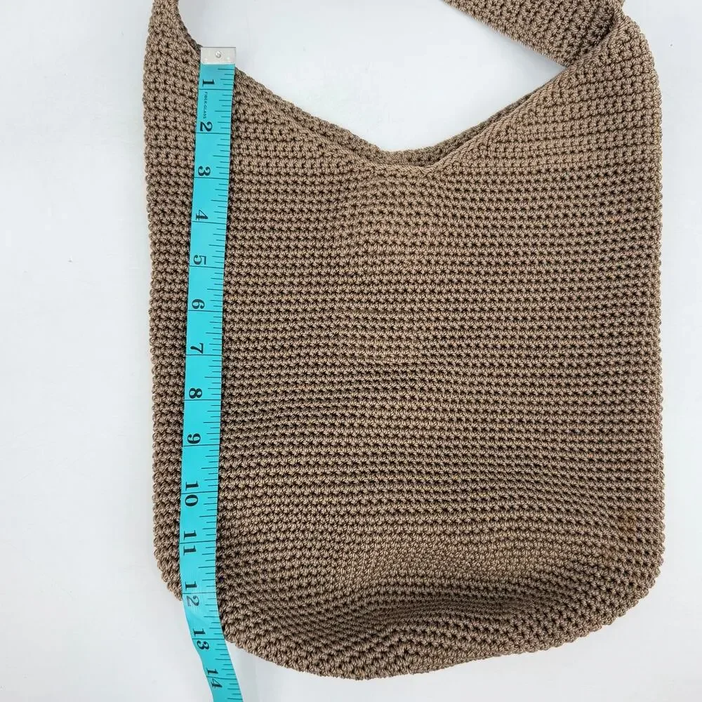 The Sak 120 Large Crochet Tan Brown Shoulder Boho Casual Daytime Chic Bag Purse